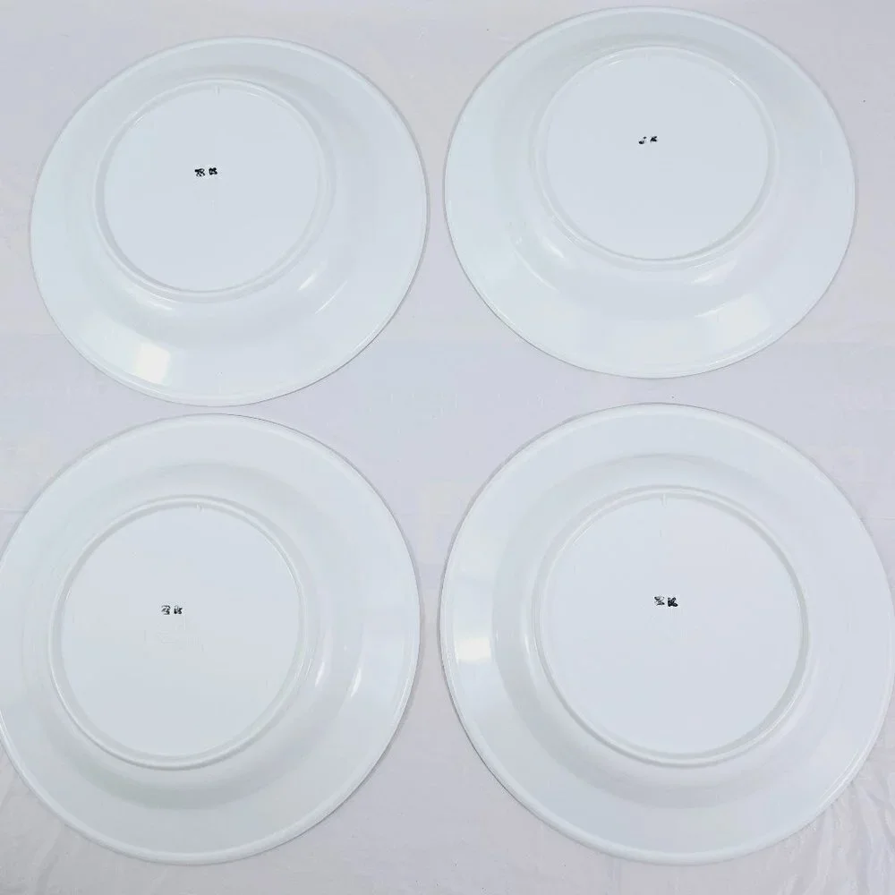 Chalice Melamine Red Geometric Asian Design Pattern Soup Salad Bowls – Set of 4